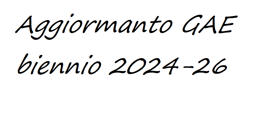 GAE - aggiornament obiennio 2024-26